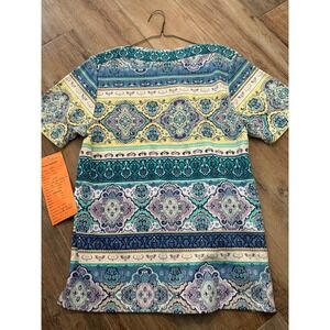 Orchard Brands Women's Short Sleeve Blue & Yellow Pullover Shirt Size S New